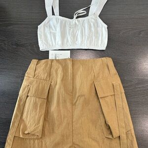 Oak + Fort Mini Nylon Cargo Skirt Size S NWT